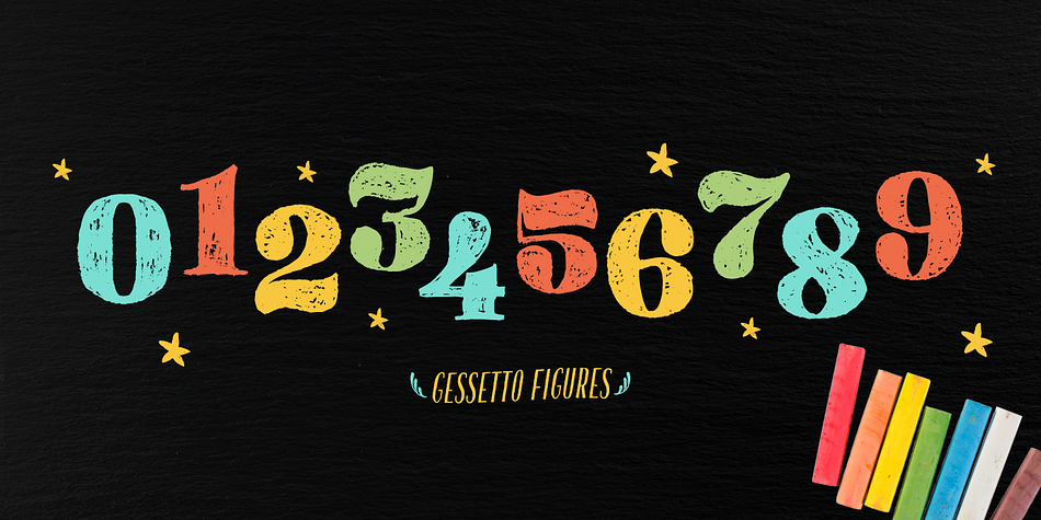 Gessetto font family sample image.