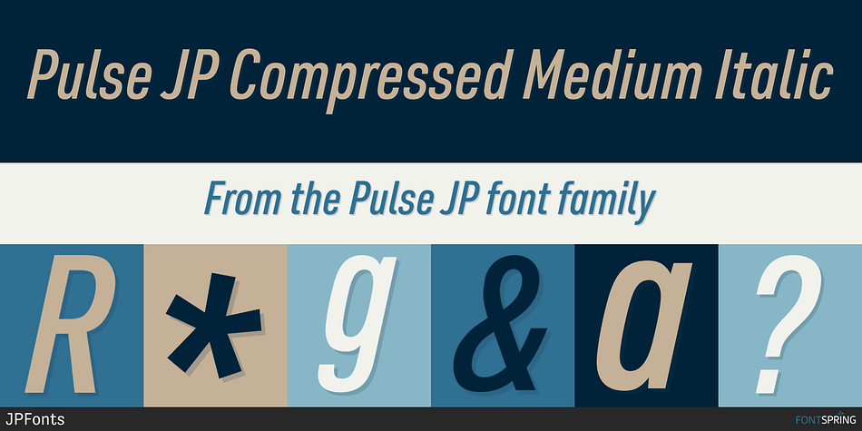 Pulse JP Compressed Medium Italic Font