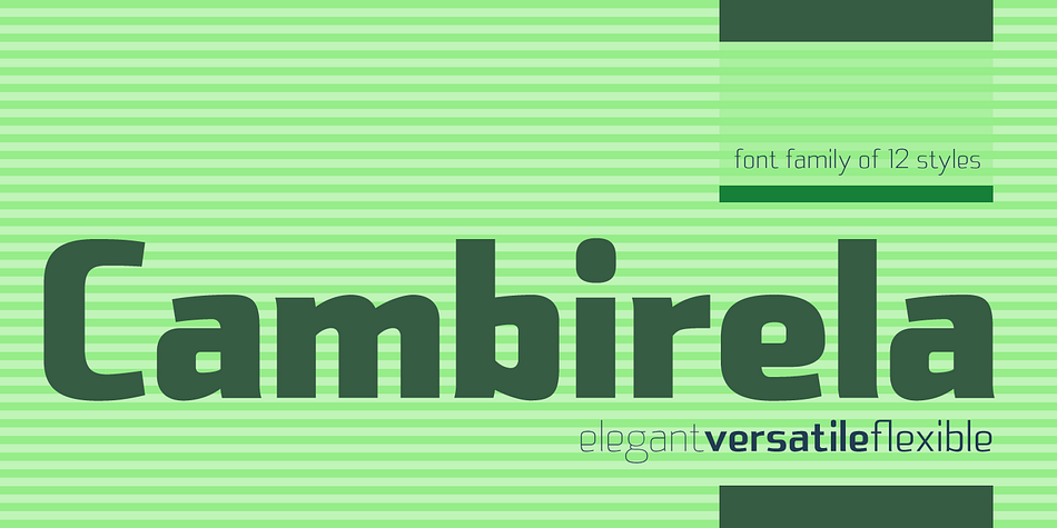 Cambirela includes 9 OpenType features including Standard Ligatures.