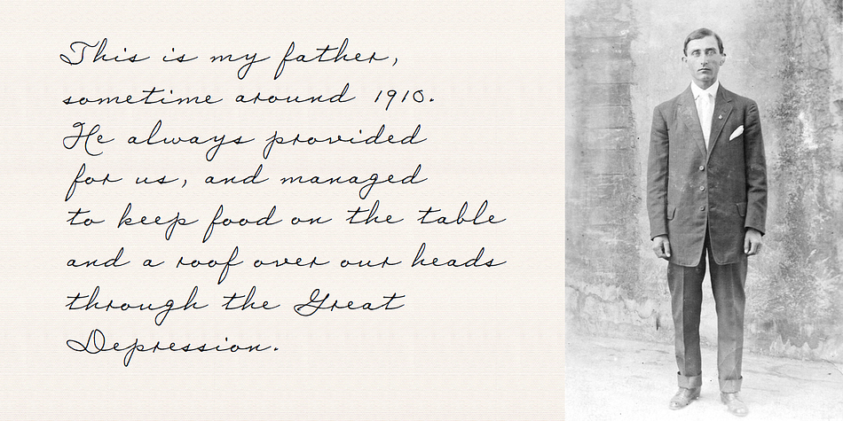 He always prided himself on his fine handwriting style, and to see him write was kind of like watching a ballroom dance--his pen would smoothly and elegantly waltz across the paper as he wrote, gliding effortlessly.