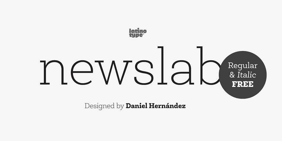 Newslab is a slab serif font—designed by Daniel Hernández—which is the result of the combination of three different typefaces: Andes, Sánchez, and Roble.