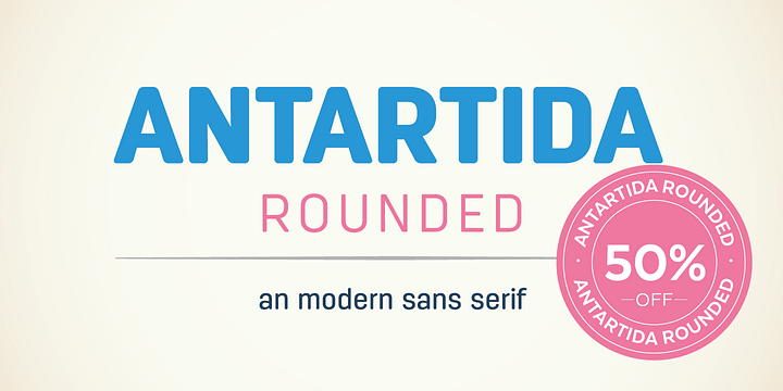 Antartida Rounded Essential font family by Los Andes Type