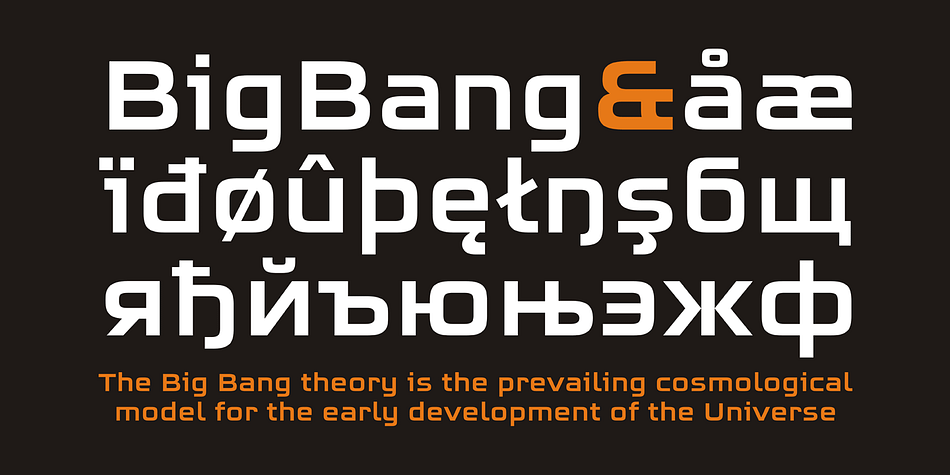 BigBang is a geometric monoline, modular sans serif font.