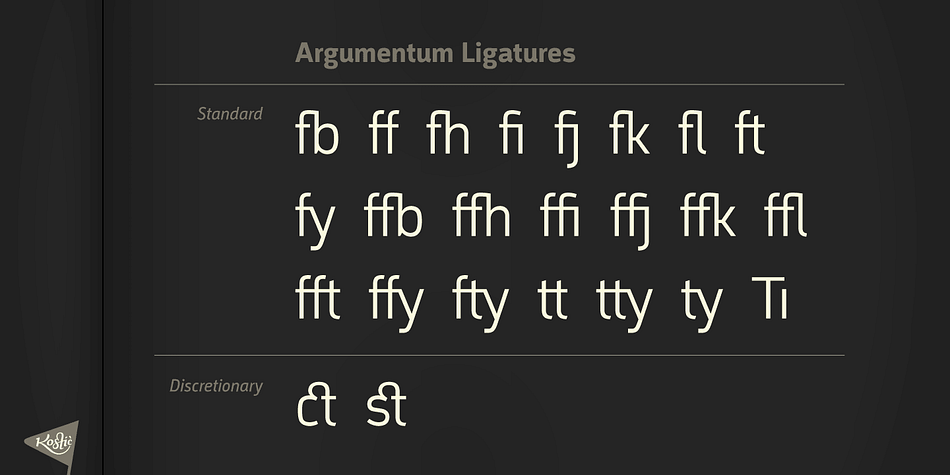 Argumentum font family sample image.