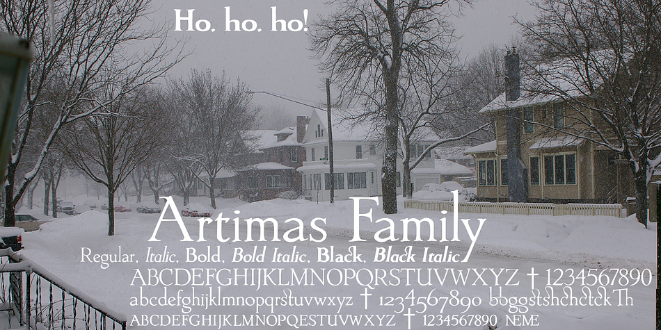 Displaying the beauty and characteristics of the Artimas font family.
