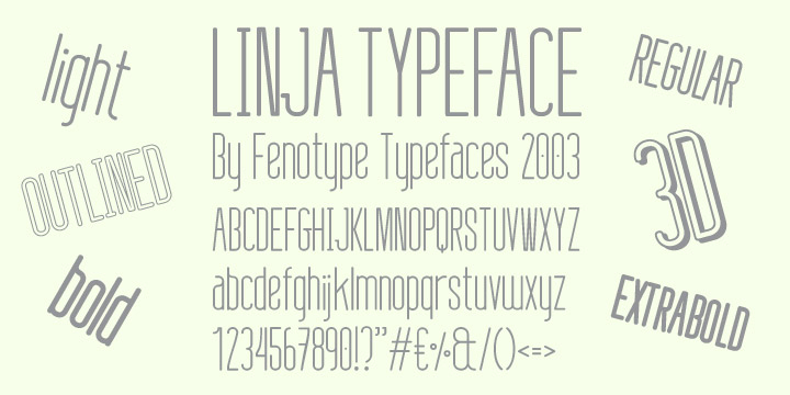 Displaying the beauty and characteristics of the Linja font family.
