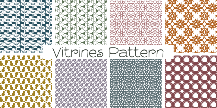 It includes a bold weight and a set of pattern tiles to adorn your compositions.