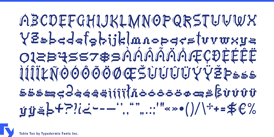 Displaying the beauty and characteristics of the Tobin Tax font family.