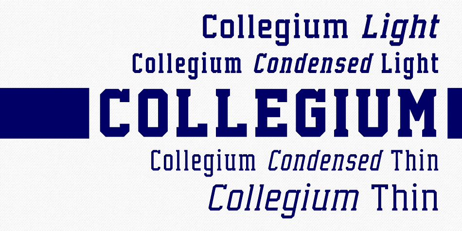 Displaying the beauty and characteristics of the Collegium font family.