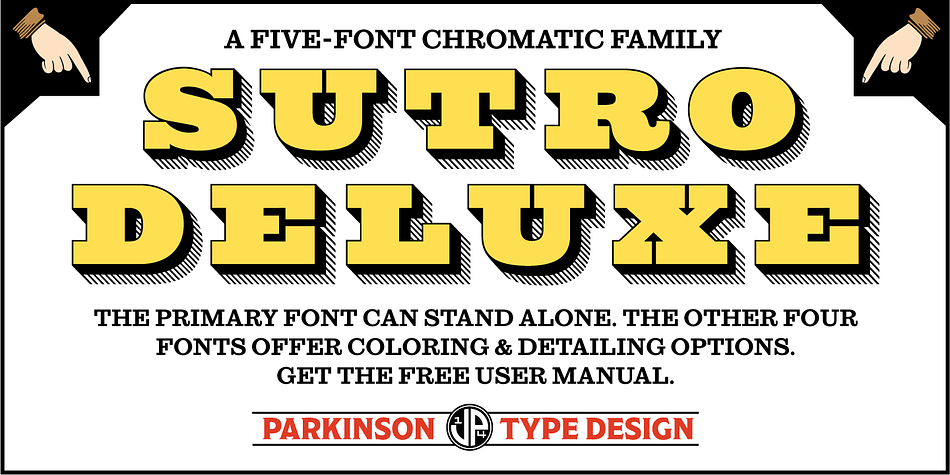 Displaying the beauty and characteristics of the Sutro Deluxe font family.
