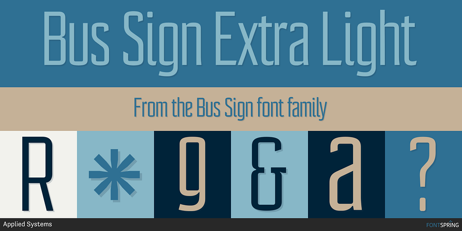 Bus Sign Extra Light Font