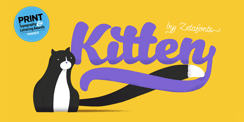 Kitten is a multi weight script family with a signpainter aestethic and a wide range of variants, alternates and ligatures designed by Cosimo Lorenzo Pancini, with cat dingbats designed by Isabella Ahmadzadeh.