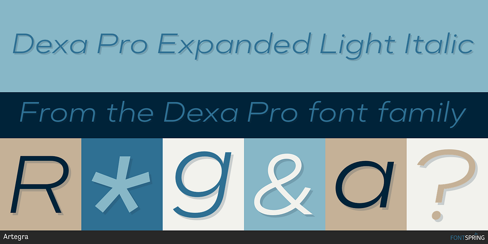 Dexa Pro Expanded Light Italic Font