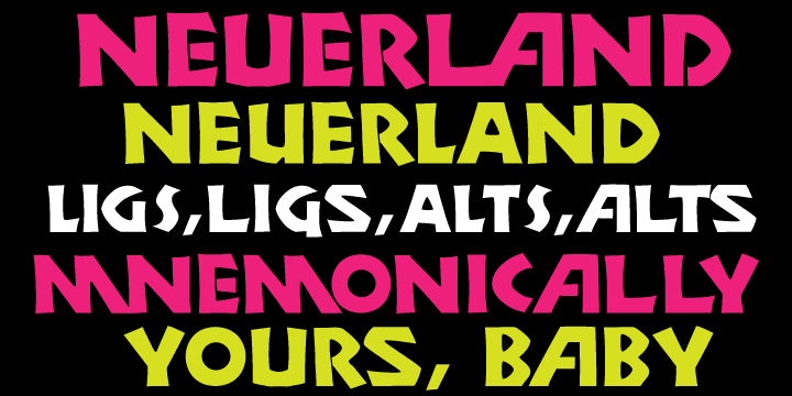 Highlighting the Neuerland font family.