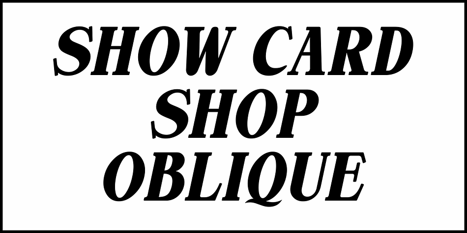Show Card Shop JNL Font