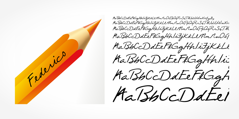 Federico Handwriting is a beautiful typeface that mimics true handwriting closely.