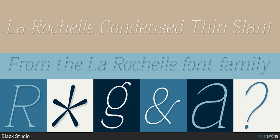 La Rochelle Condensed Thin Slant Font