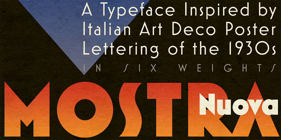 Displaying the beauty and characteristics of the Mostra Nuova font family.