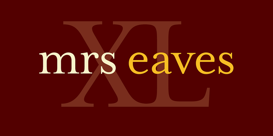 Originally designed in 1996, Mrs Eaves was Zuzana Licko’s first attempt at the design of a traditional typeface.