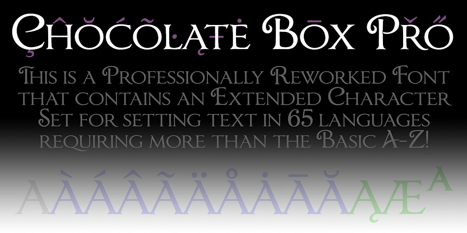 Chocolate Box Pro font family sample image.