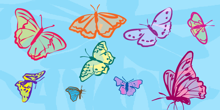 Dingbat font inspired by butterflies .