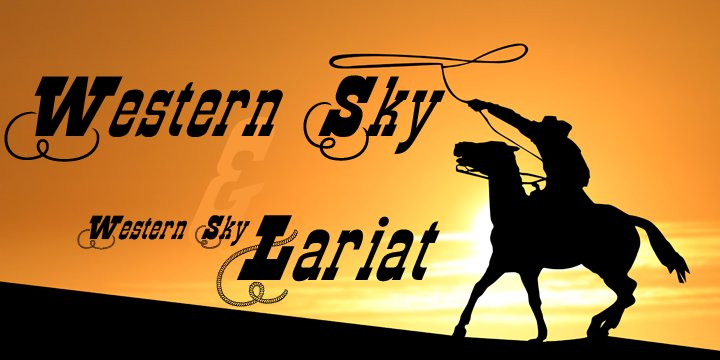 Western Sky is a revival of a late 1800s Italian font known as Italian Slab Fancy or Dodge City.