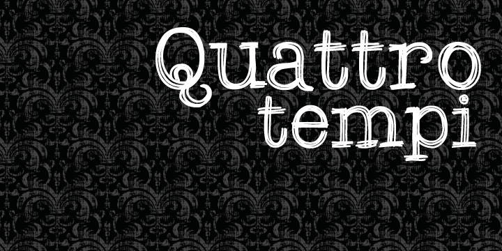 Displaying the beauty and characteristics of the Quattro Tempi font family.