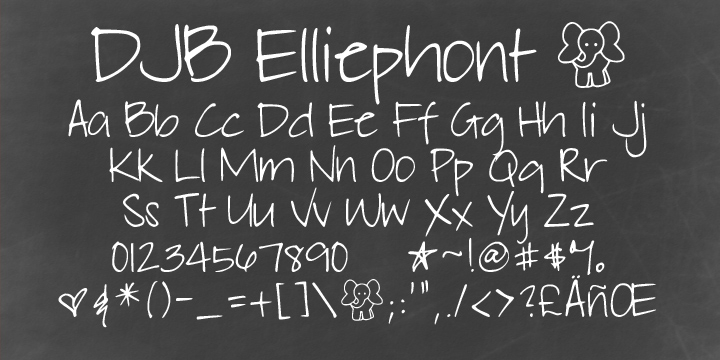 Displaying the beauty and characteristics of the DJB Elliephont font family.