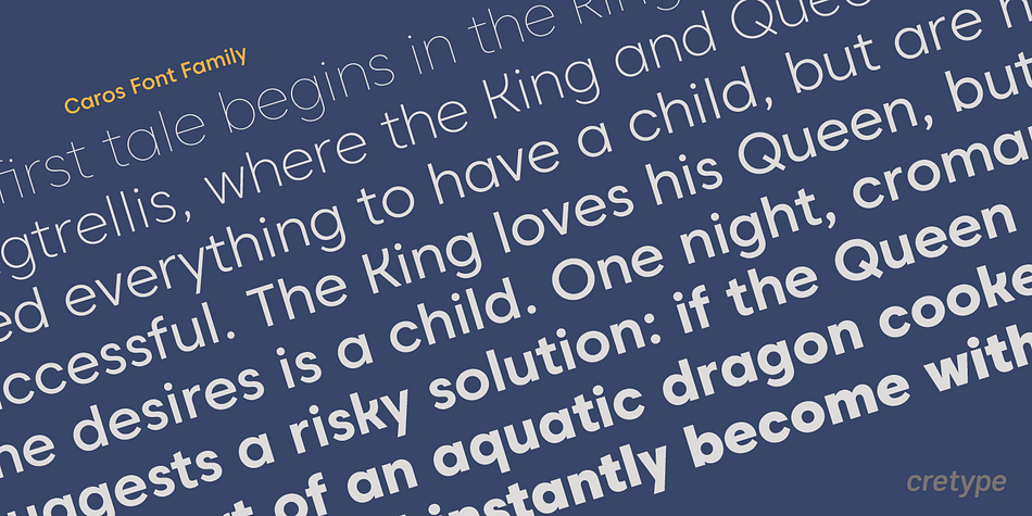 Caros is a versatile type family of 18 fonts.