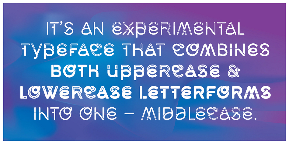 Displaying the beauty and characteristics of the Middlecase font family.