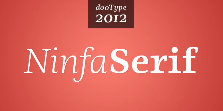 Using the genetic inheritance of semi-serif typography "Ninfa", designed in 2008, "Ninfa Serif" has 10 styles and designed to fulfill all needs in the design of text - books and magazines.