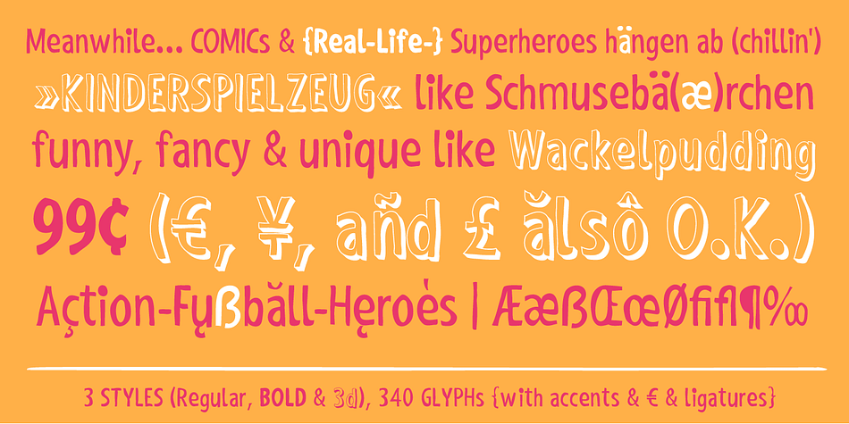 The childlike and warm character and the cute, huge dots (punctuation  amongst others) give the Shaky Hand Some Comic a high recognition value and uniqueness.