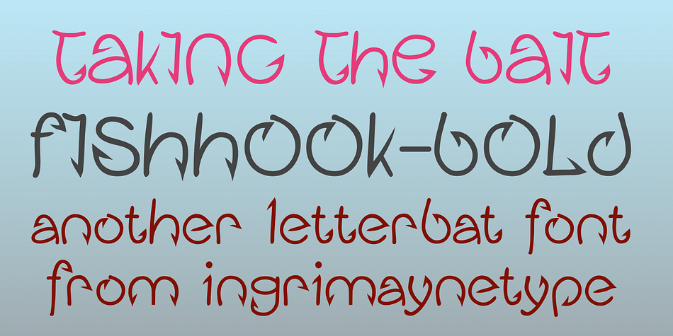 In the plain version the fishhooks look more realistic, but the bold version may be more satisfying from a typographical perspective.