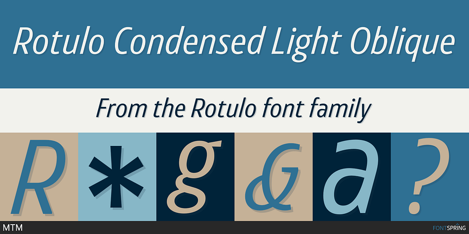 Rotulo Condensed Light Oblique Font