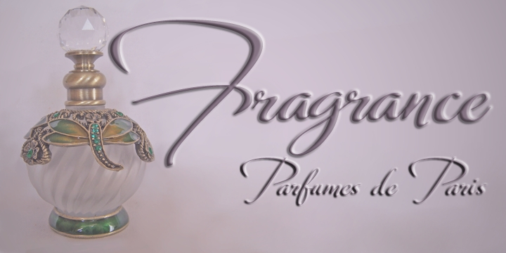 Fragrance Antique is a new style for the delicate, feminine Fragrance font.