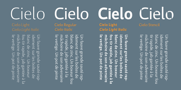 Highlighting the Cielo font family.