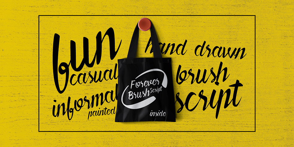 Highlighting the Forever Brush Script font family.