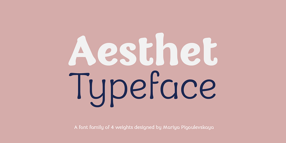 Aesthet is a sans serif type family of 4 weights.