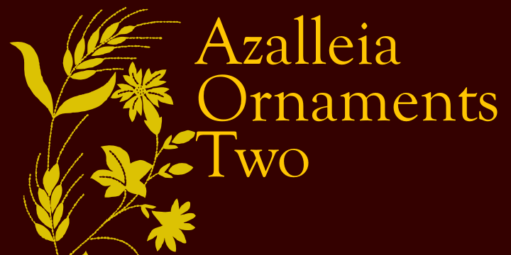 Azalleia Ornaments is a dingbat font family.