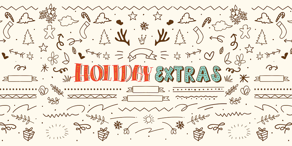 Holiday font family example.
