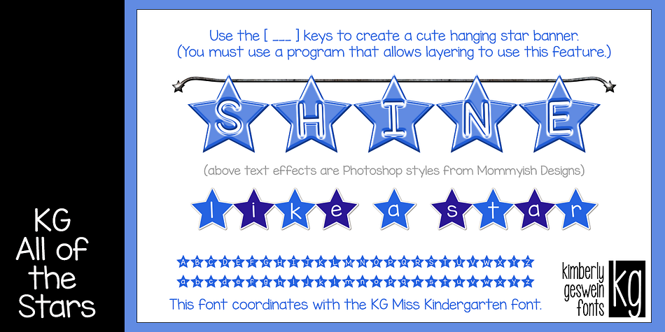 This font coordinates with KG Miss Kindergarten.