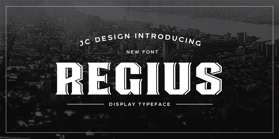 Regius was originally created as a corporate typeface for etiket packaging-design.