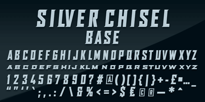 SILVER CHISEL is a an eight font family.