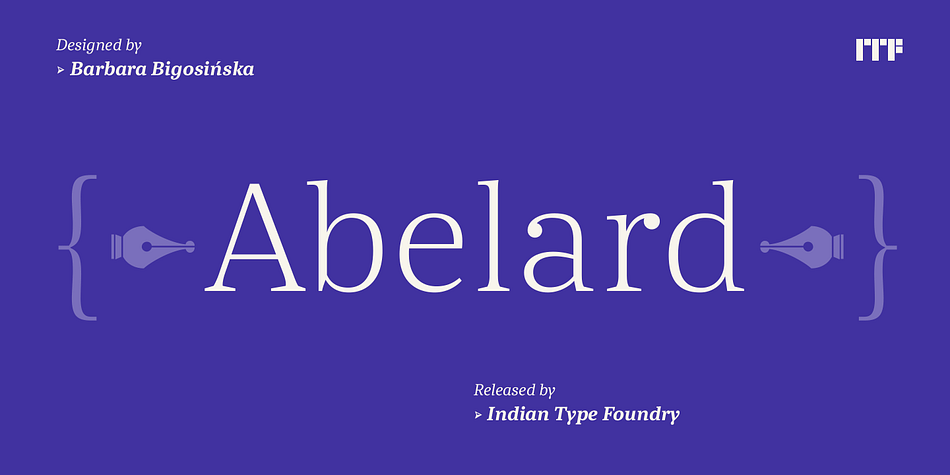 Abelard is a modern (or neoclassical) family with 10 font styles.