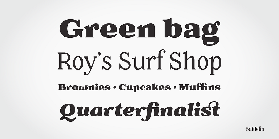 Highlighting the Battlefin font family.