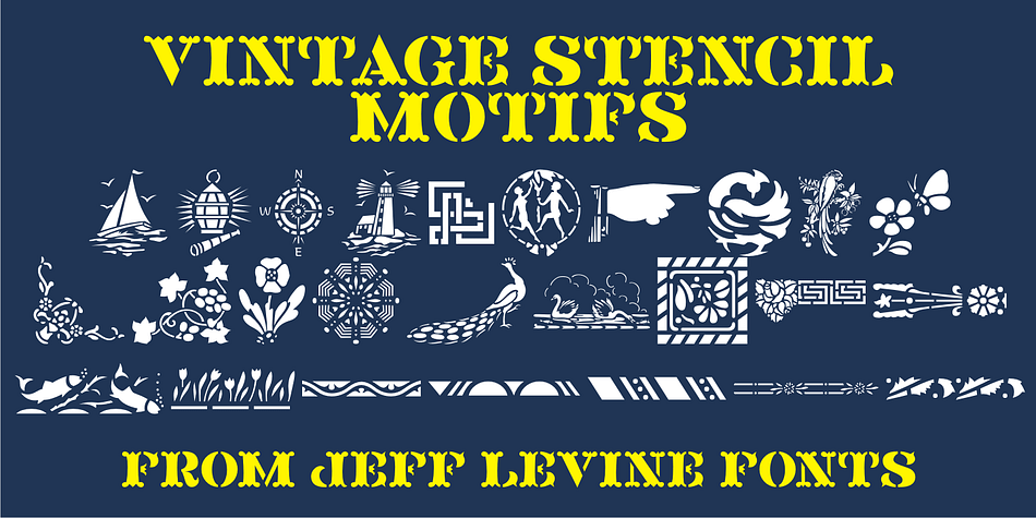 Vintage Stencil Motifs JNL is a collection of charming and decorative designs re-drawn (as the name indicates) from vintage source material.