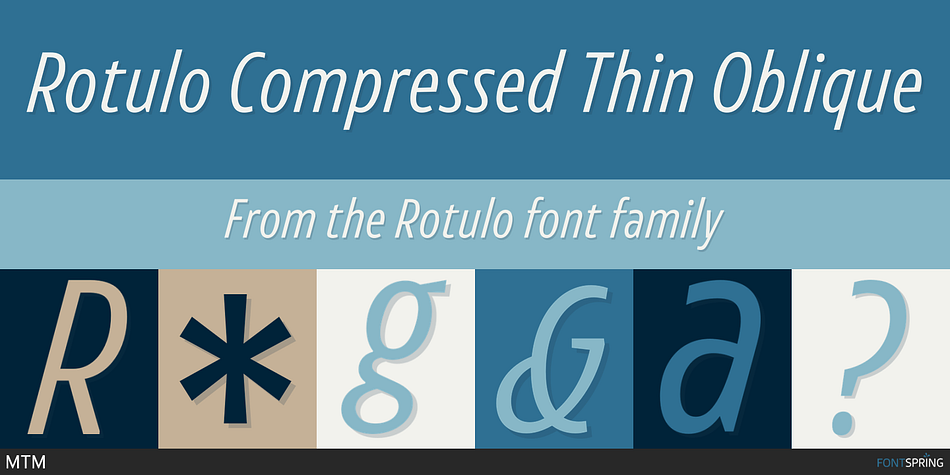 Rotulo Compressed Thin Oblique Font