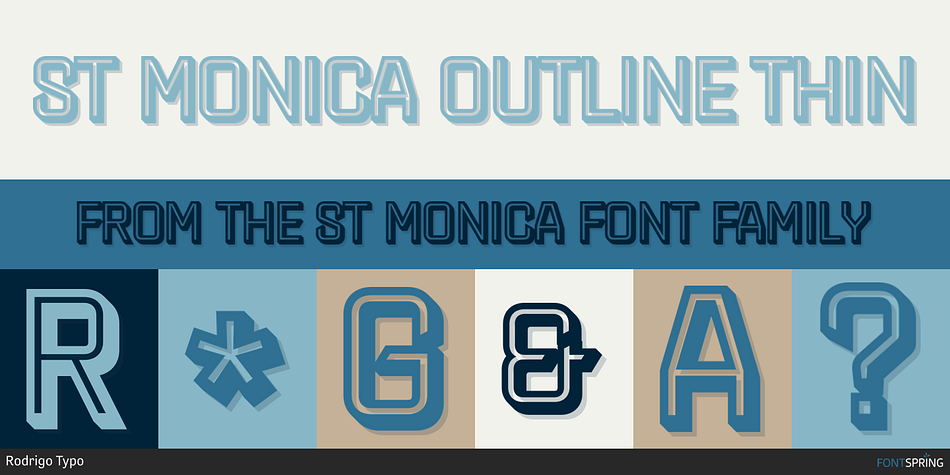St Monica Outline Thin Font