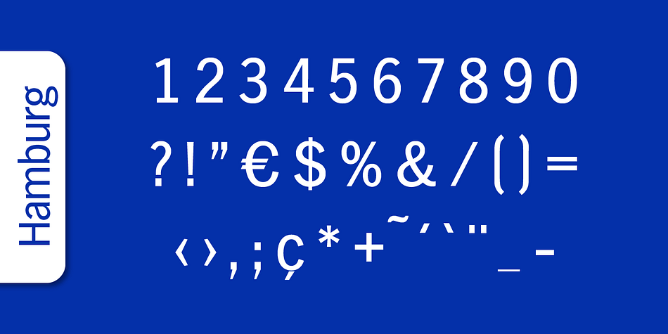 Hamburg Serial font family example.