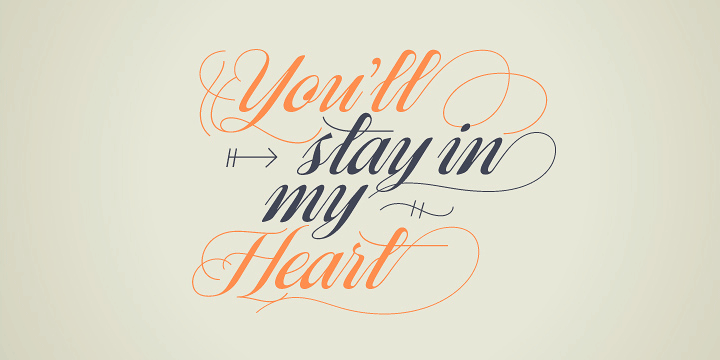 Emphasizing the favorited Ragazza Script font family.